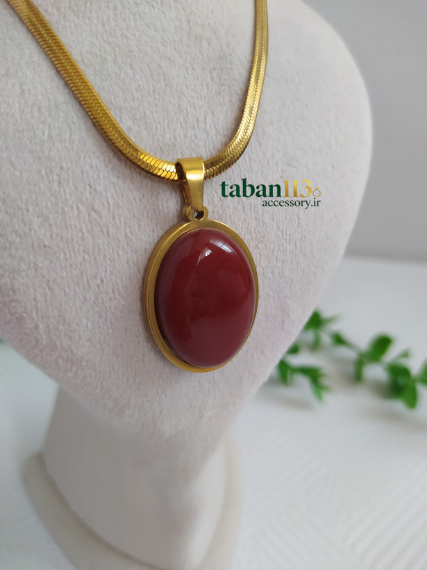 گرنبند سنگ عقیق یمنی سرخ